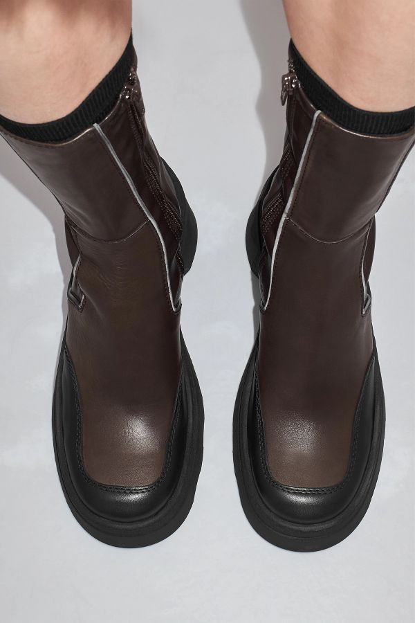 Miista Deandra Boots Brown Bicolour Stretch Leather