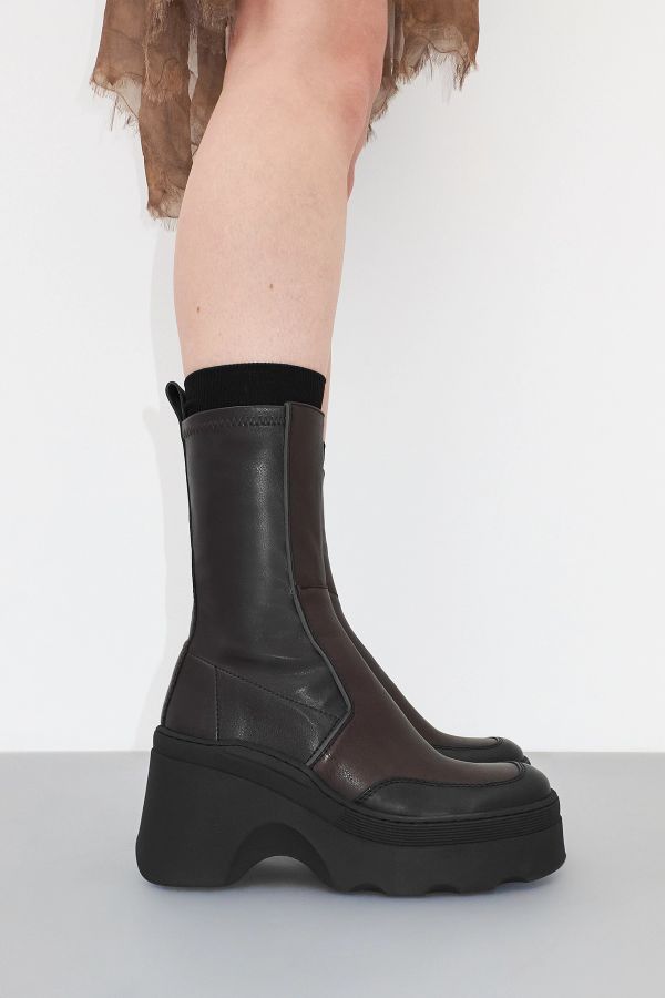 Miista Deandra Boots Brown Bicolour Stretch Leather