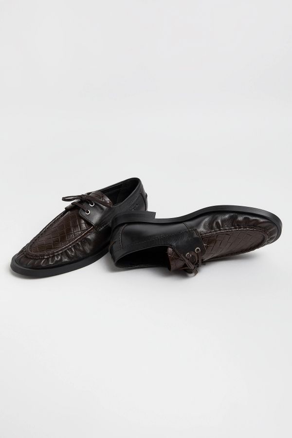 Miista Edelira Loafers Brown Brush Off Embossed Leather