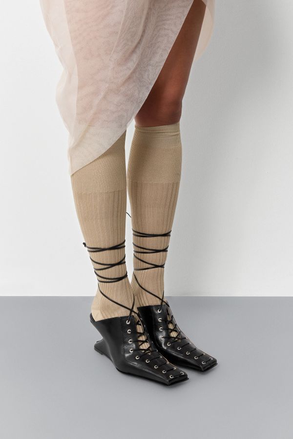 miista Aima Mules Black Lace Leather