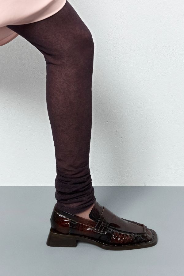 Miista Airi Loafers Brown Embossed Snake Leather