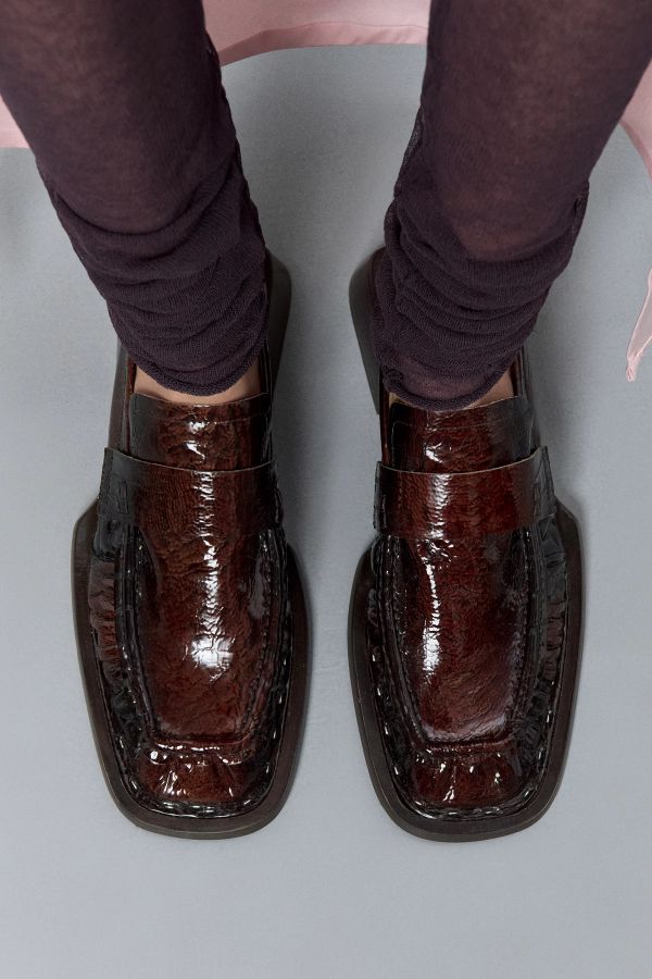 Miista Airi Loafers Brown Embossed Snake Leather