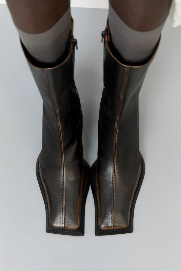 Miista Alfa Boots Brown Brushed Leather