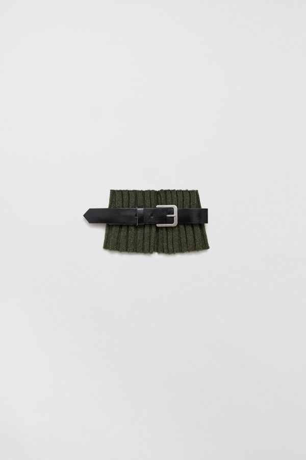 Miista Alida Collar Khaki Cashmere Wool Blend