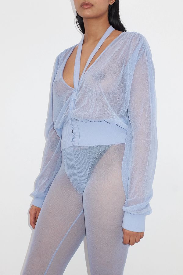 Miista Amber Cardigan Blue Sheer Organic Cotton