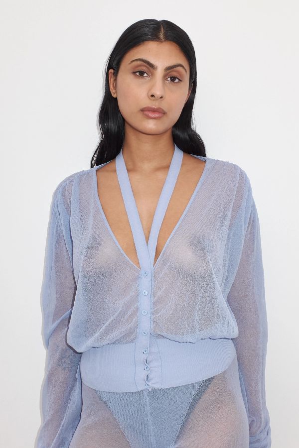 miista Amber Cardigan Blue Sheer Organic Cotton