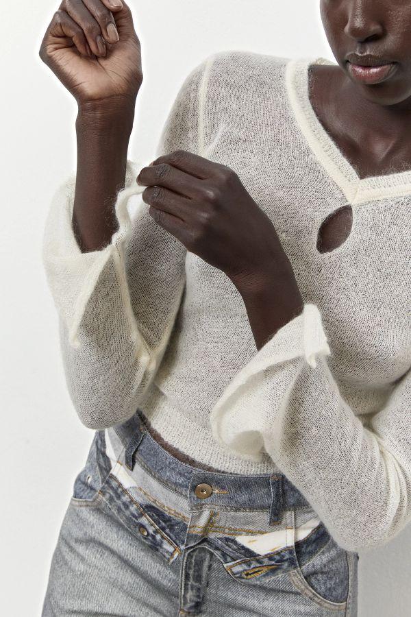 Miista Annael Top Ecru Mohair Blend