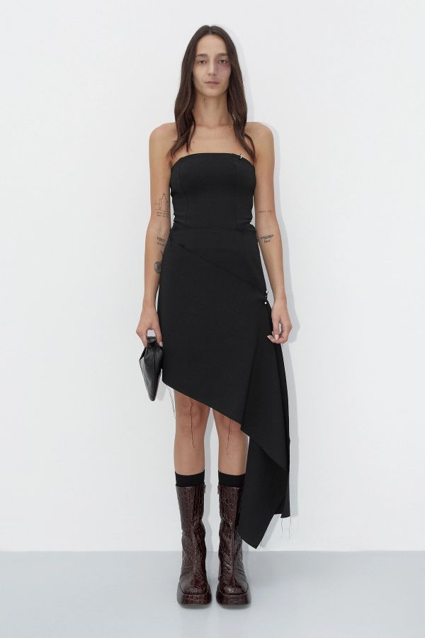 miista Anselma Skirt Black Pierced Wool Blend