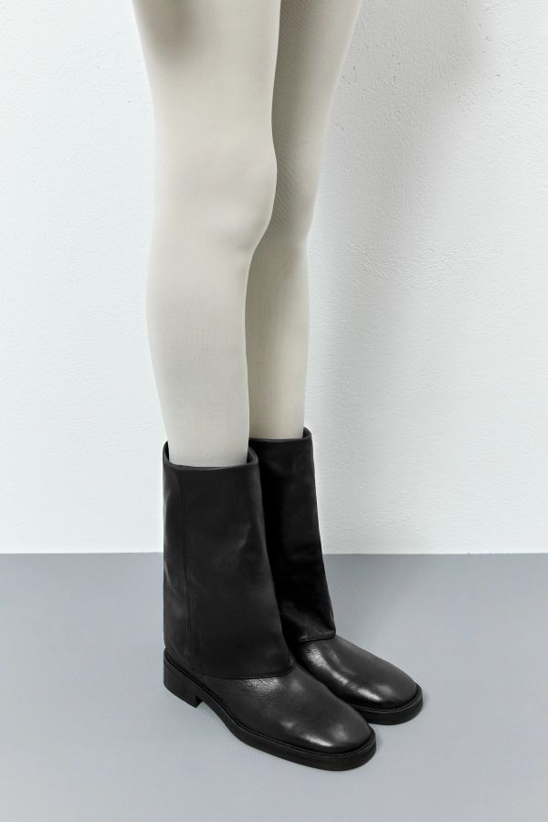 miista Arden Boots Black Fold Over Leather