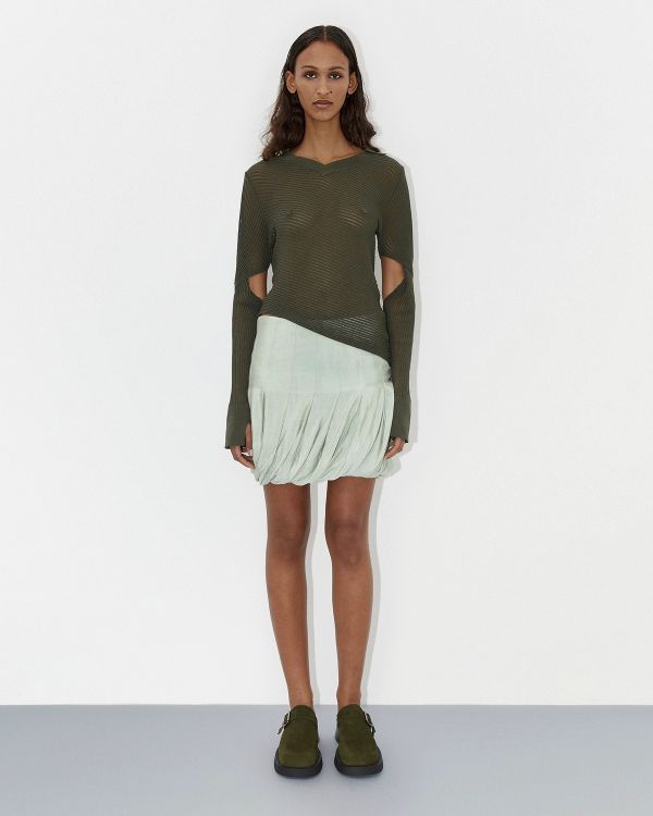 Miista Aroa Mules Khaki Suede Leather