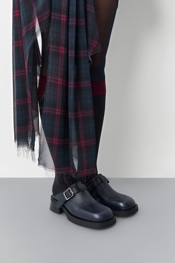 miista Aroa Mules Navy Grainy leather