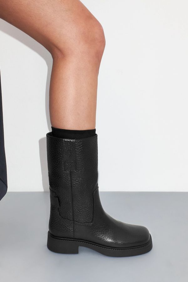 Miista Aron Boots Black Grainy Leather