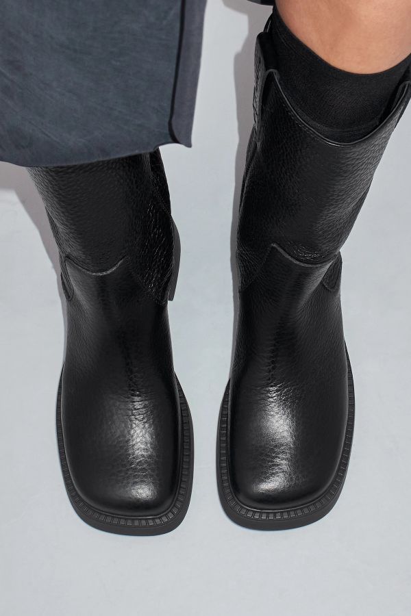 Miista Aron Boots Black Grainy Leather