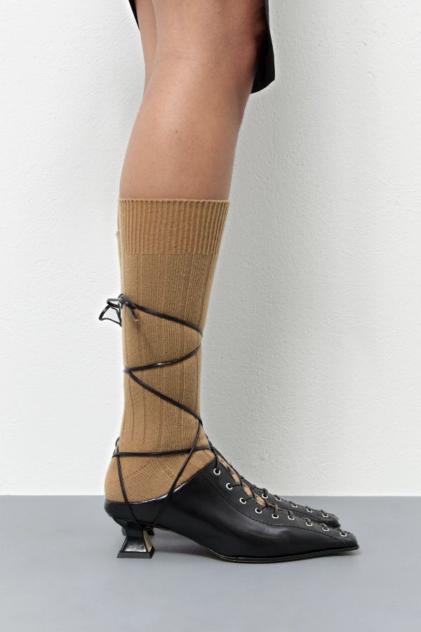 Miista Asia Courts Black Leather