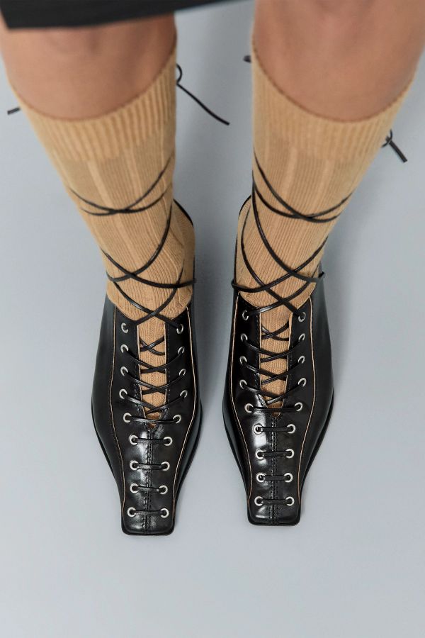 Miista Asia Courts Black Leather