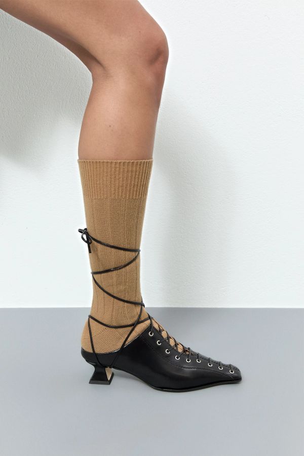 Miista Asia Courts Black Leather