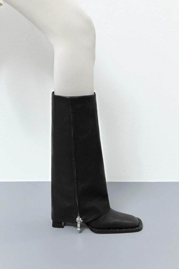 Miista Bellamy Boots Black Fold Over Leather