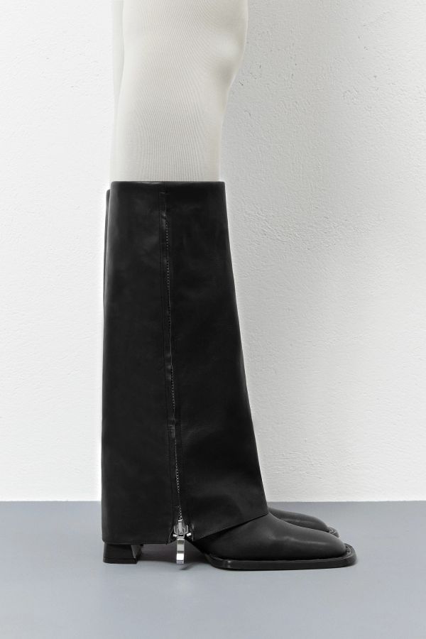 miista Bellamy Boots Black Fold Over Leather