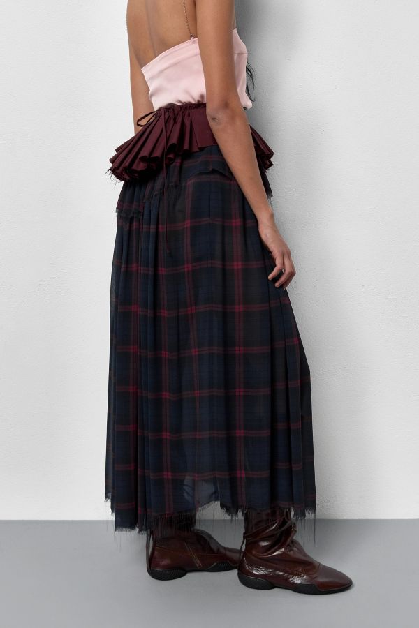 Miista Briseida Skirt Burgundy Check
