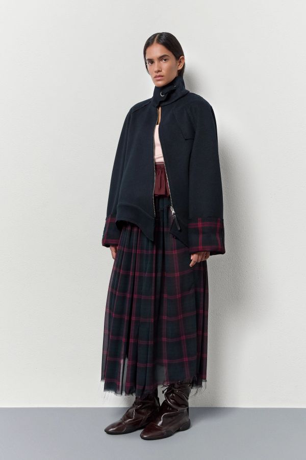 Miista Briseida Skirt Burgundy Check