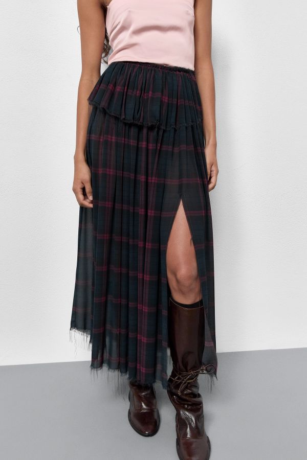 miista Briseida Skirt Burgundy Check