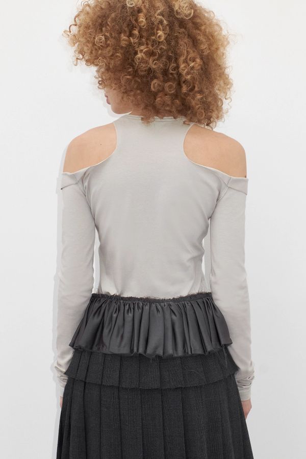 Miista Calypsa Top Grey Off-Shoulder