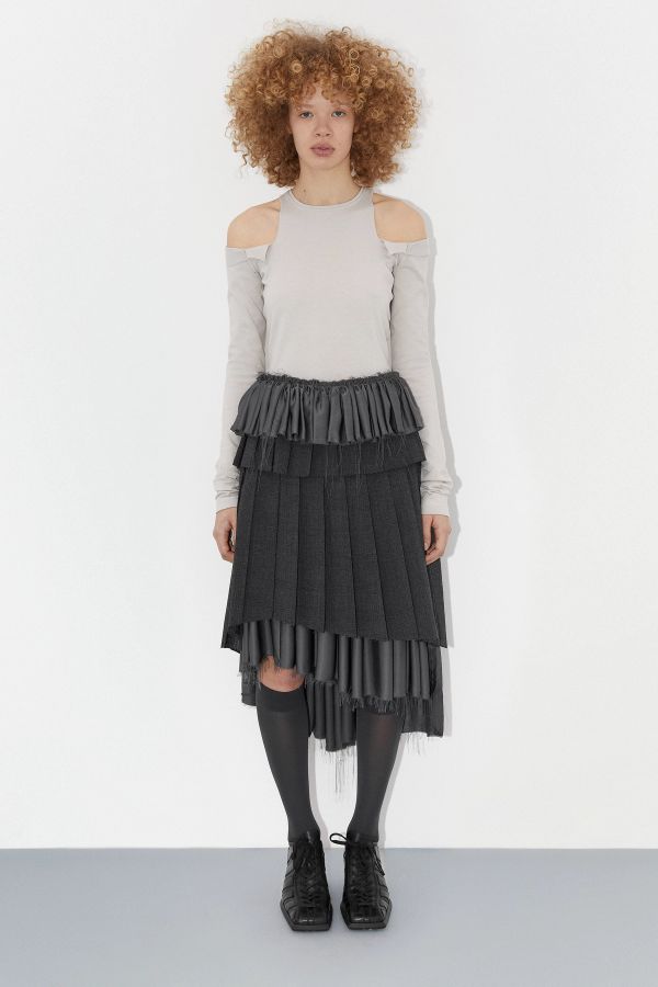 Miista Calypsa Top Grey Off-Shoulder