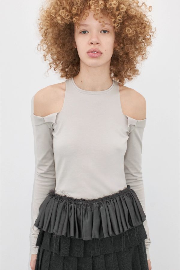 miista Calypsa Top Grey off-Shoulder