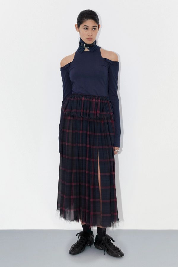 Miista Calypsa Top Navy Off-Shoulder