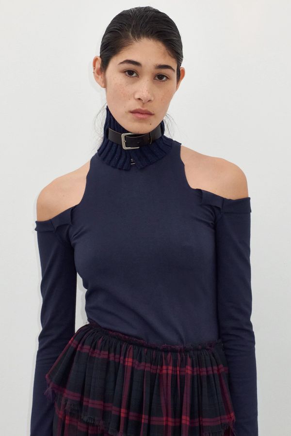 miista Calypsa Top Navy Off-Shoulder