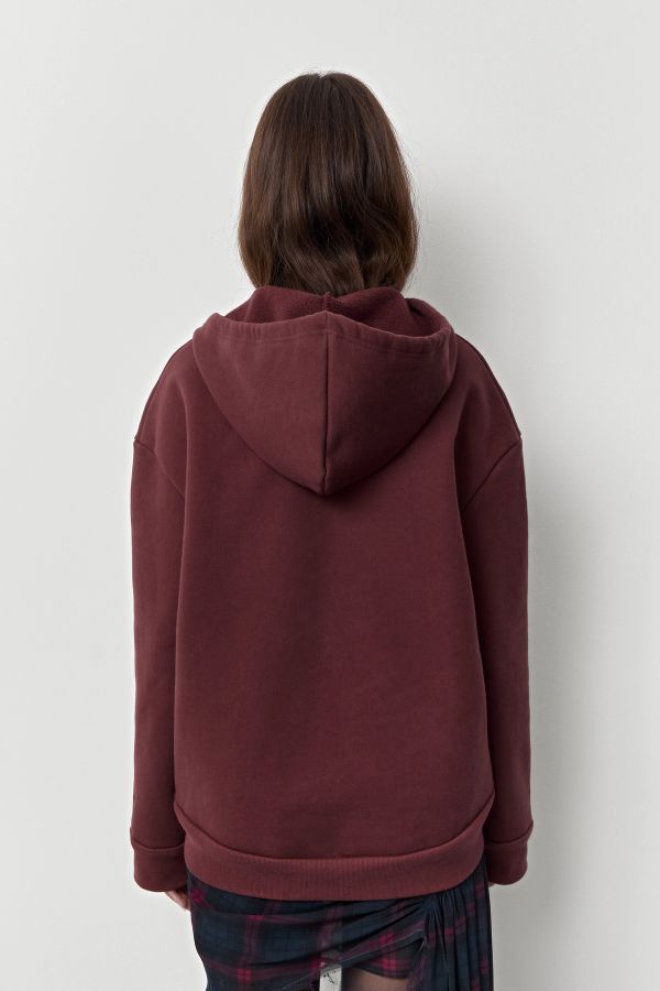 Miista Carly Hood Pigment Burgundy Fleece
