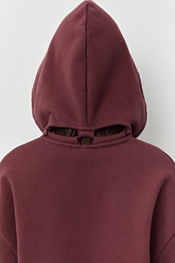 Miista Carly Hood Pigment Burgundy Fleece