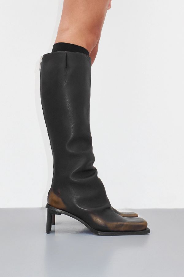 Miista Carmel Boots Tall Brown Brush-off Leather
