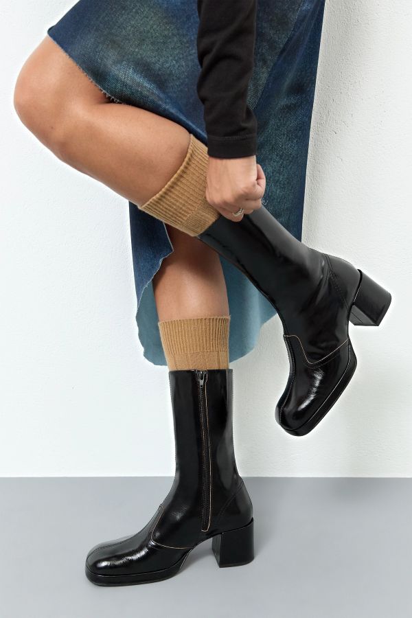 Miista Cass Boots Black Shiny Leather