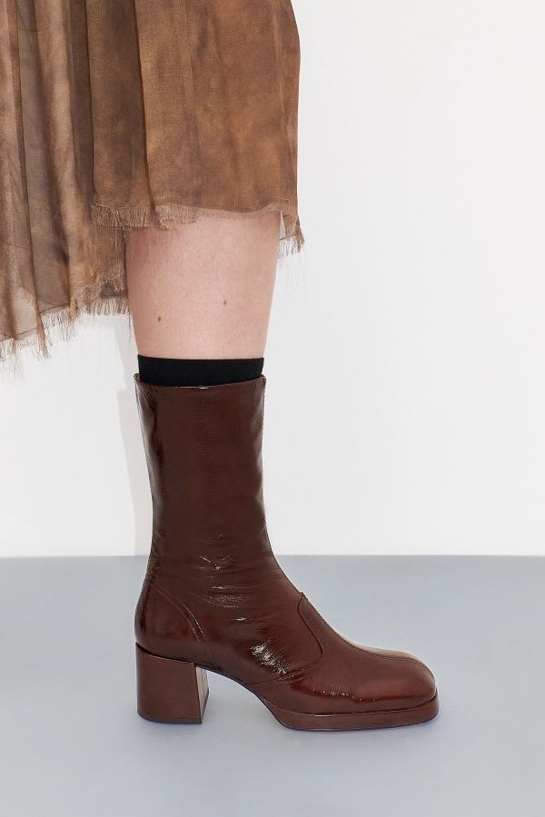 Miista Cass Boots Brown Patent Leather
