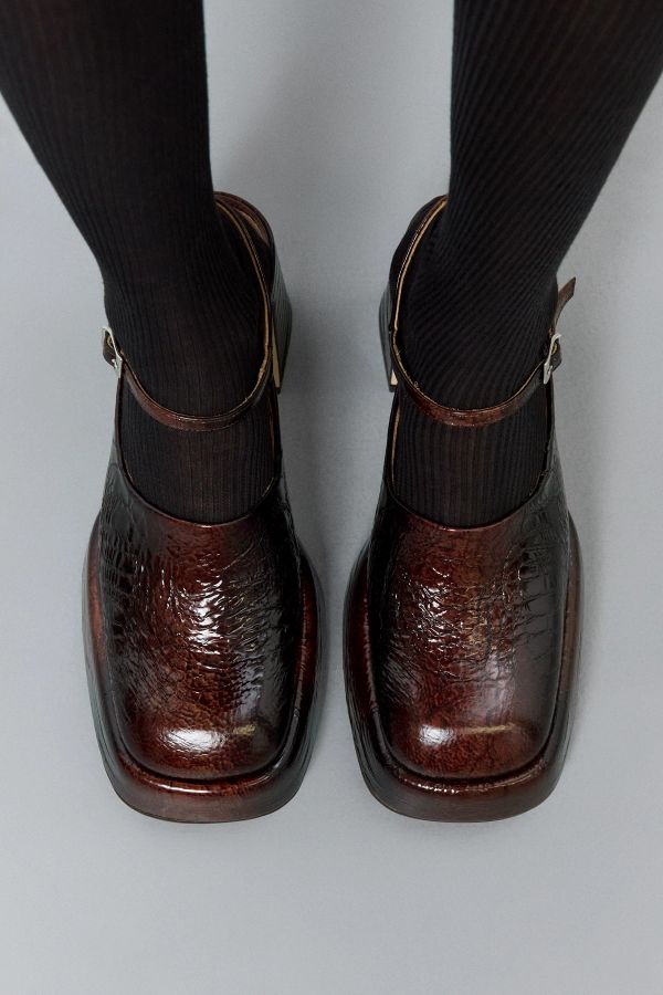 Miista Ceri Court Brown Embossed Snake Leather