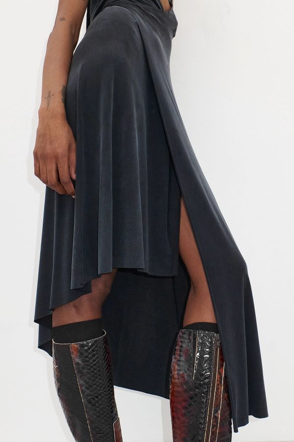 Miista Cira Dress Washed Black Cupro Belted