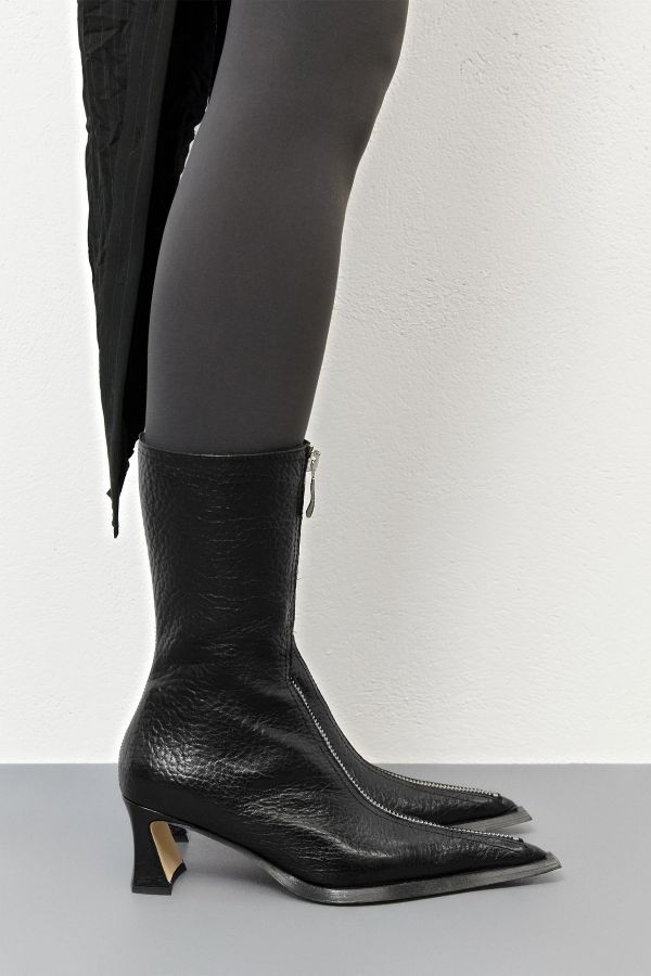 Miista Clem Boots Black Grainy Leather