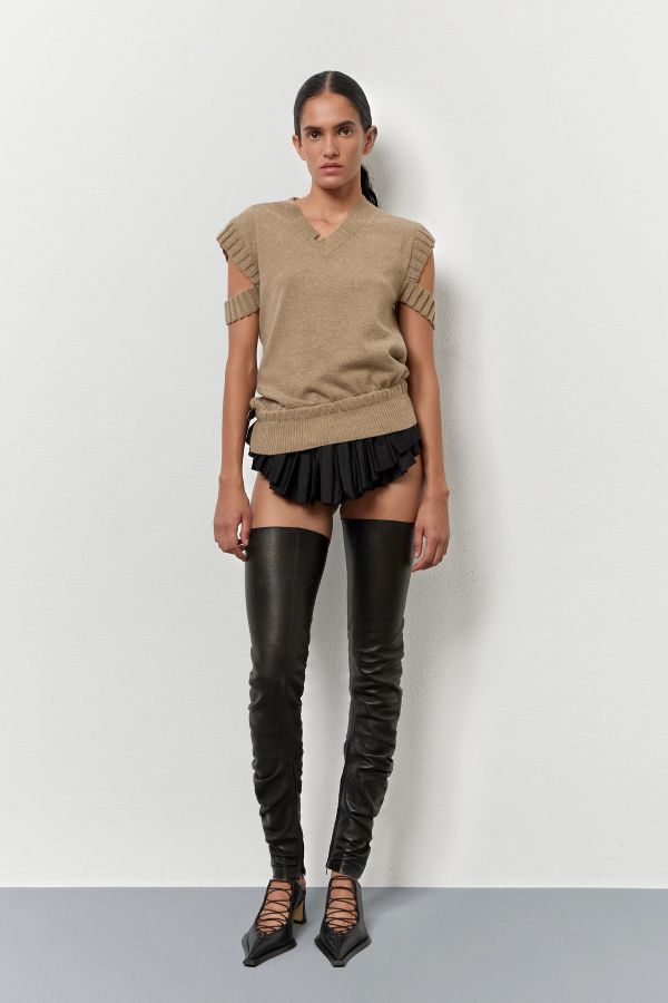 Miista Cora Vest Camel Cashmere Wool Blend