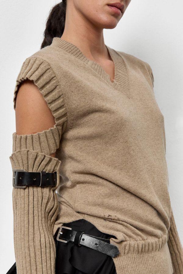 miista Cora Vest Camel Cashmere Wool Blend