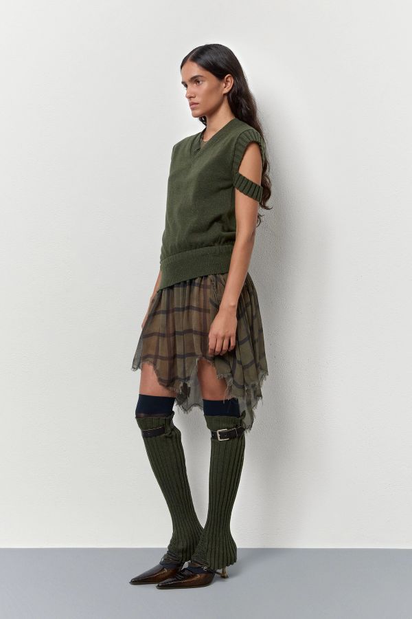 Miista Cora Vest Khaki Cashmere Wool Blend