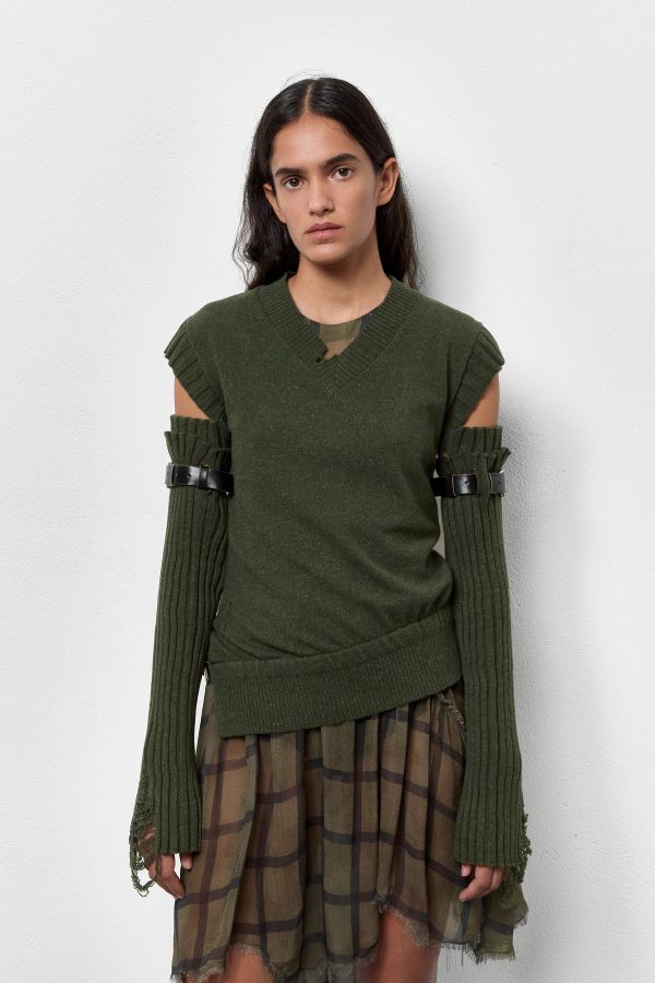 miista Cora Vest Khaki Cashmere Wool Blend