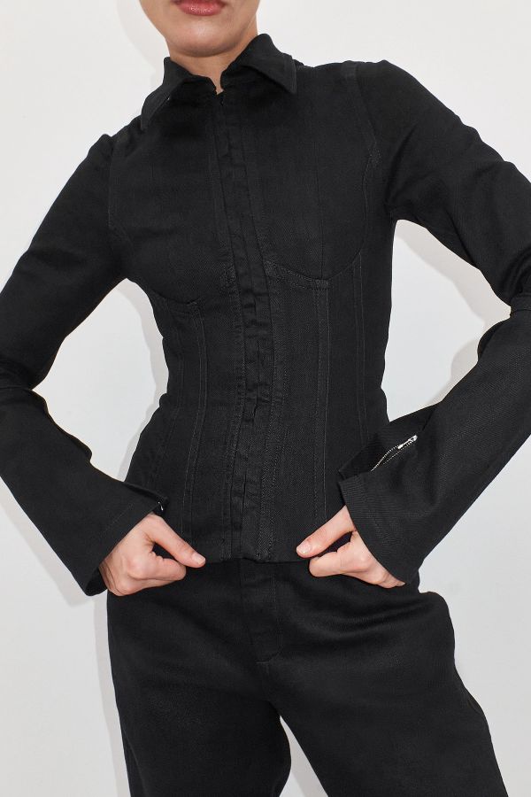 Miista Costa Jacket Black Denim Corset