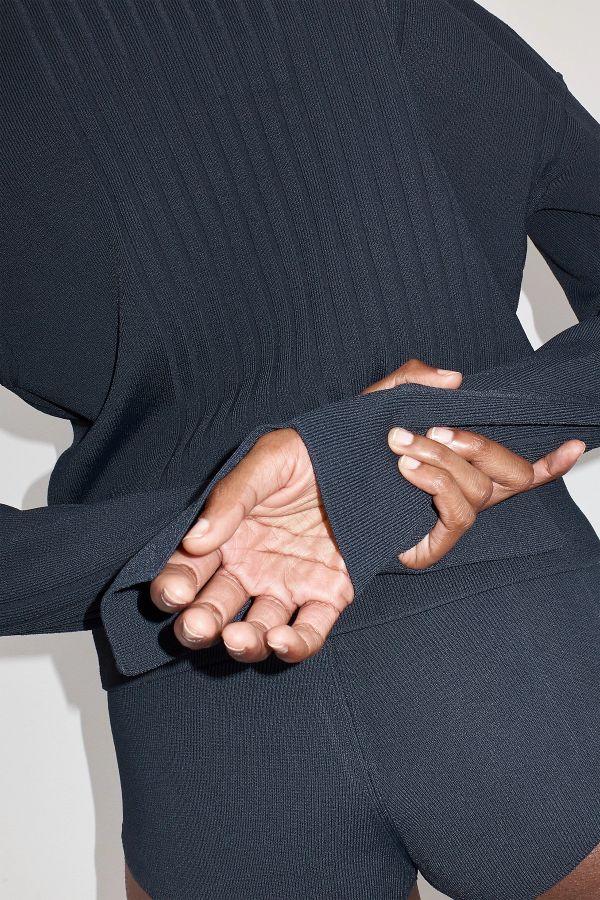 Miista Dafne Jumper Navy Ribbed Knit