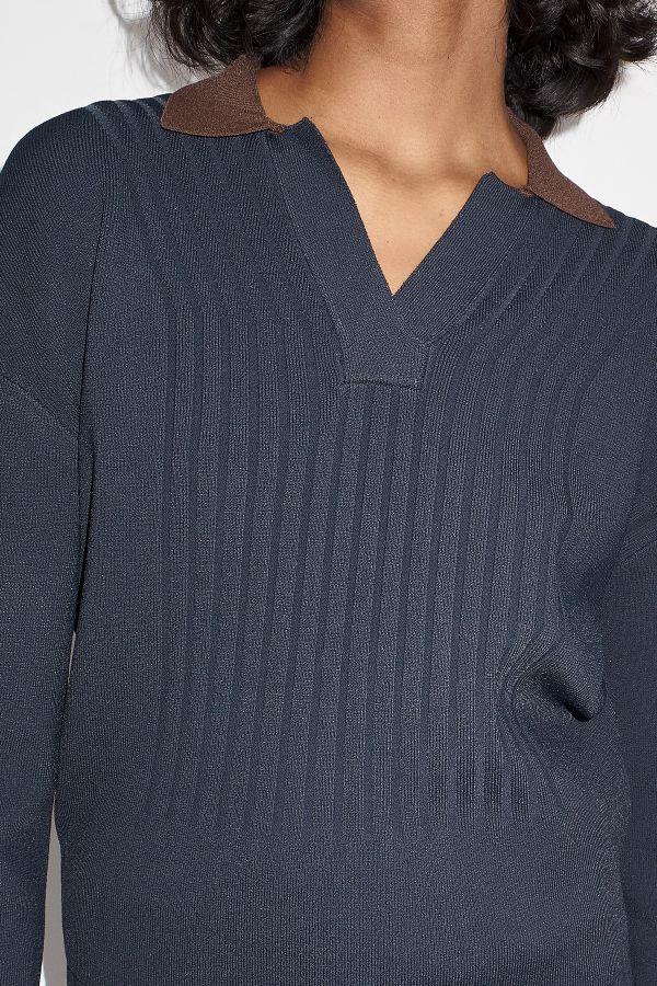 Miista Dafne Jumper Navy Ribbed Knit