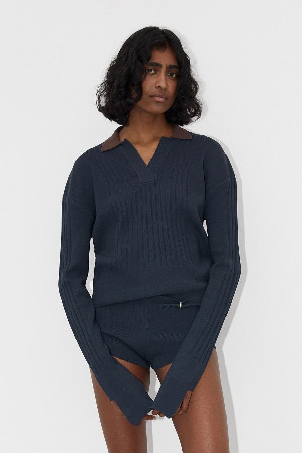 miista Dafne Jumper Navy Ribbed Knit