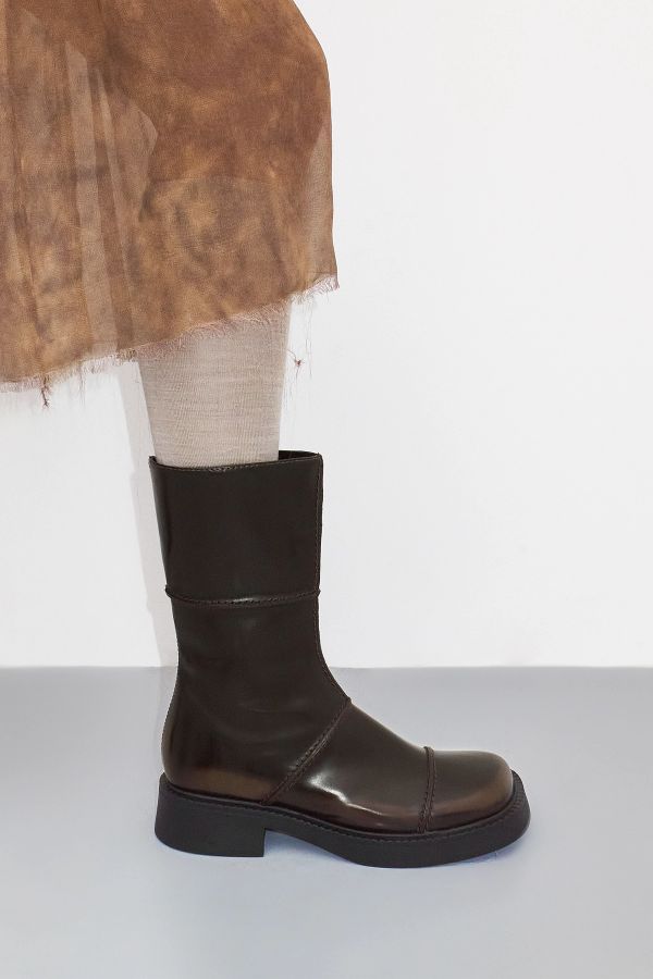 Miista Dahlia Boots Brown Brush Off Leather