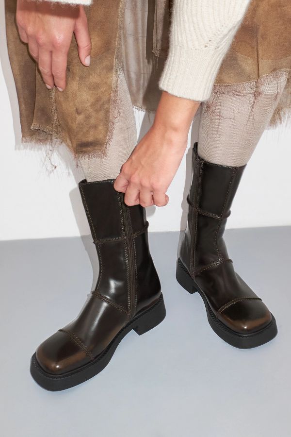 Miista Dahlia Boots Brown Brush Off Leather