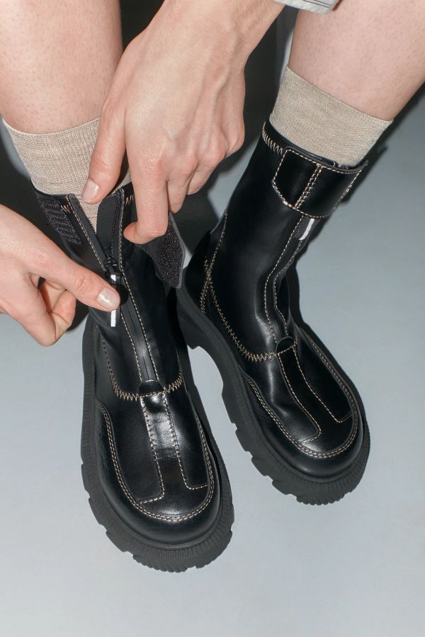 Miista Danica Boots Black Stretch Leather