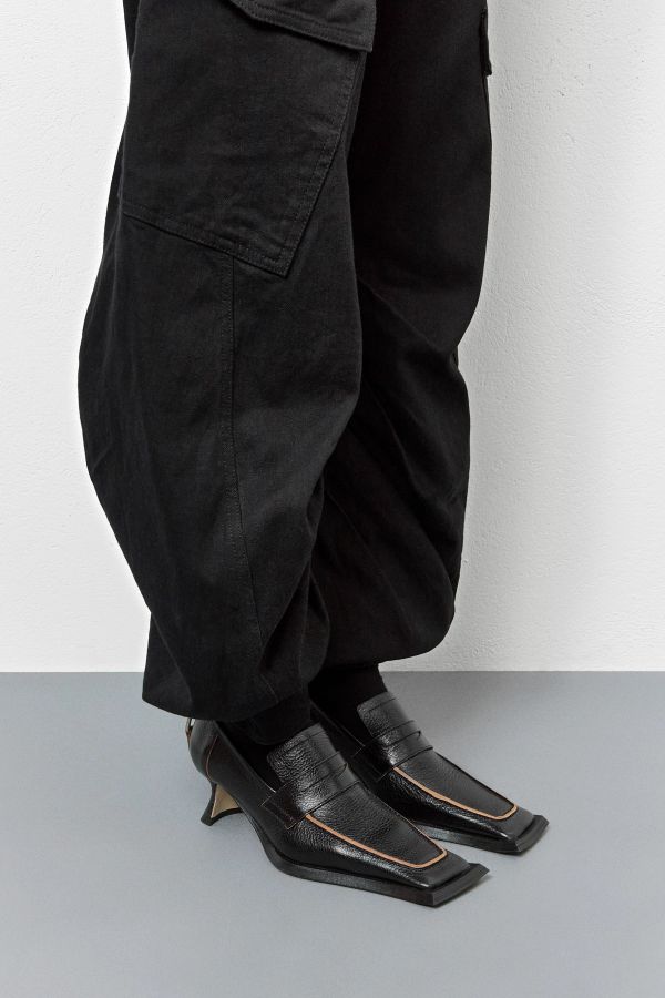 miista Darin Courts Black Raw-edge leather